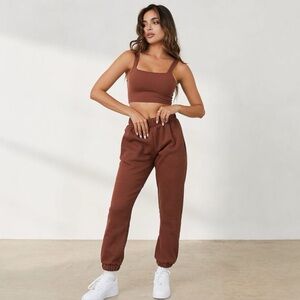 LOUNGE Chocolate Brown Joggers High Waisted